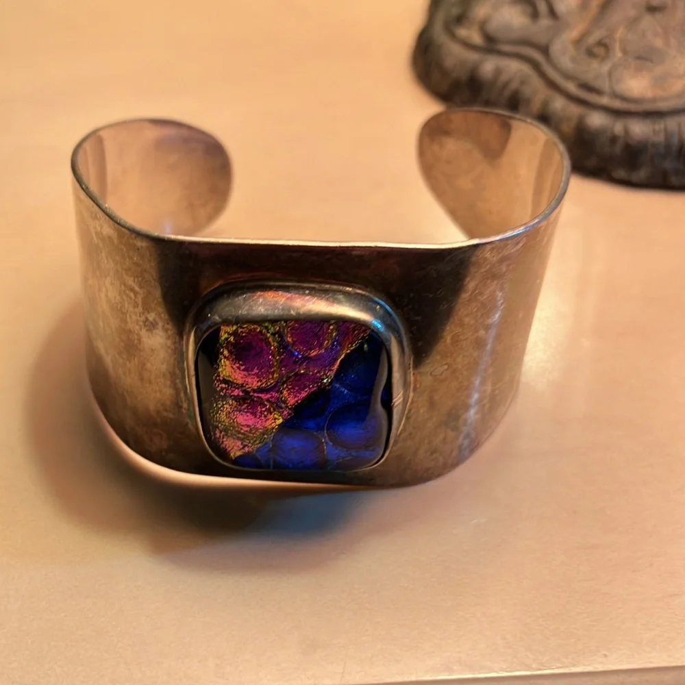 Colorful Dichroic 925 Silver Bracelet